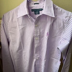 Ralph Lauren shirt, slim fit (size 8), purple/white